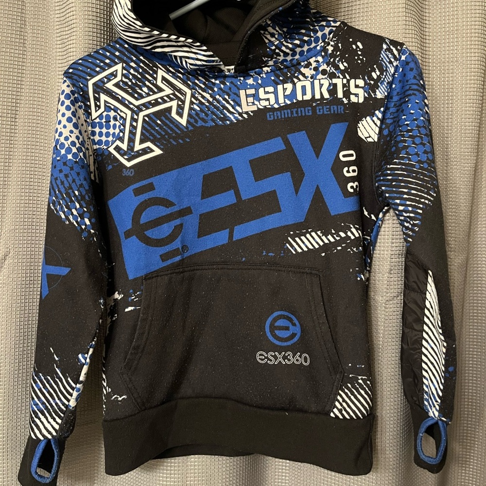 Kids Esports Gaming Gear Blue and Black Hoodie